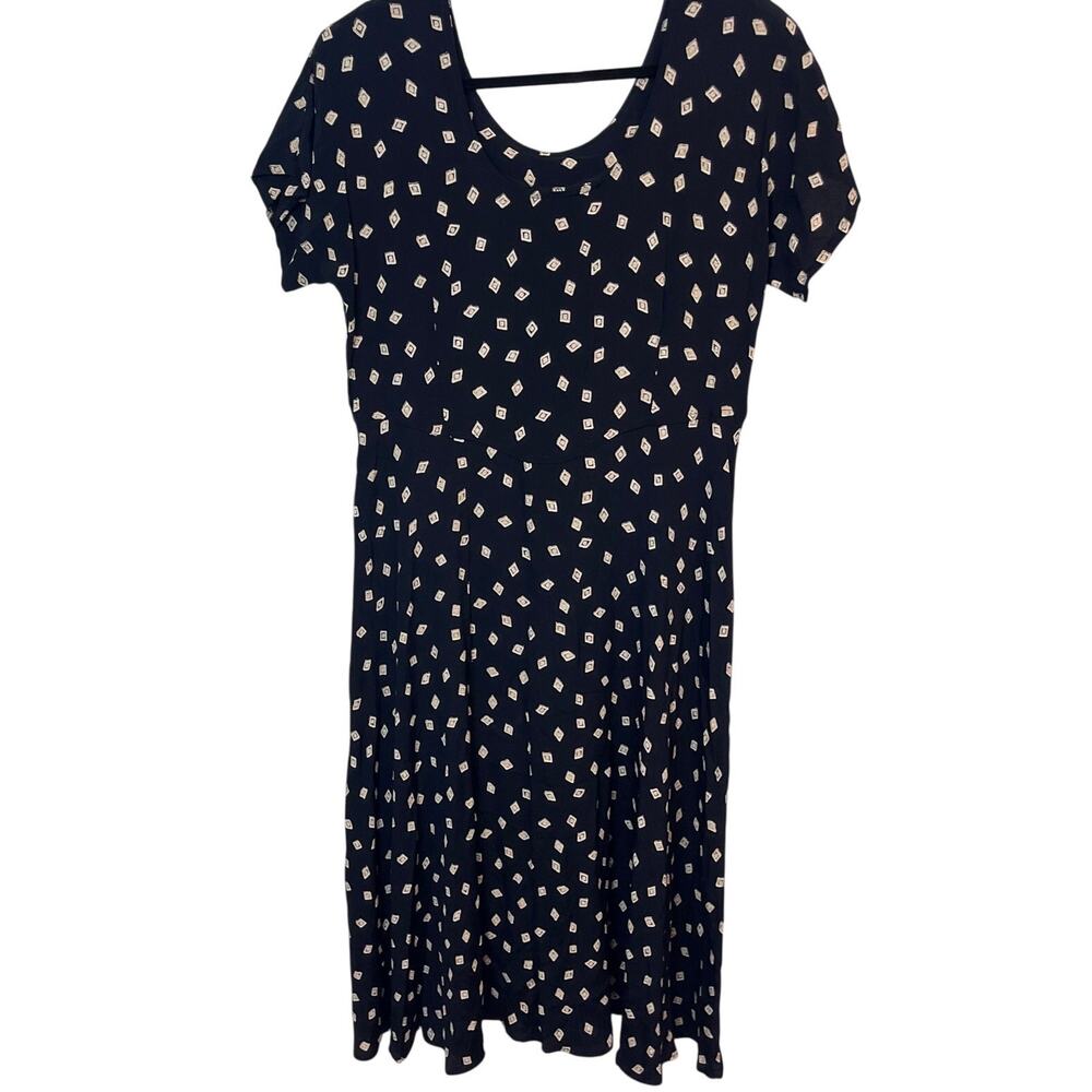 Rabbit Rabbit Rabbit Designs Black Cream Flutter Sleeve Midi Dress Women’s 16M